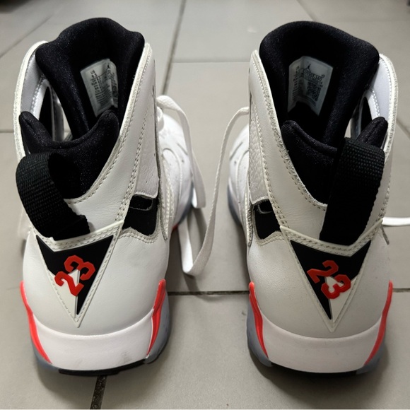 Air Jordan 7 Retro White Infrared Edition High Retro Sneakers Mens - Picture 10 of 10
